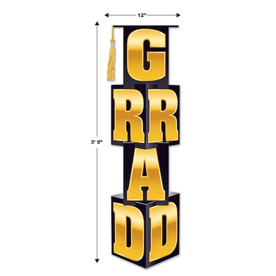 Beistle 3ft. Black & Gold Grad Column